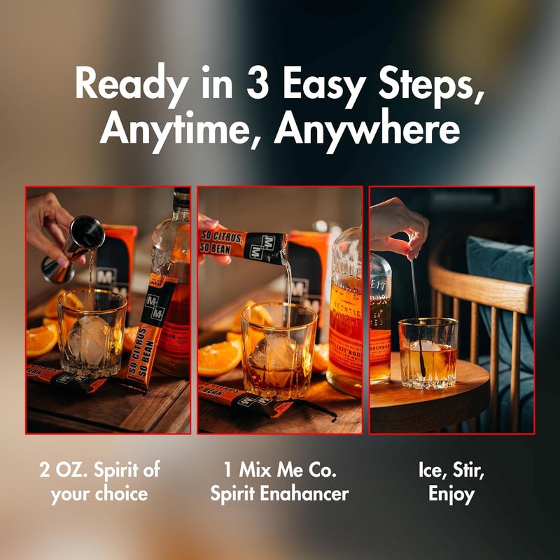 Craft Cocktail & Mocktail Mixer Variety Pack - Makes 4 Cocktails - Just add to your favorite spirit - Natural Flavors, Vegan, GF (3.4 oz, Variety Pack) - Image 2