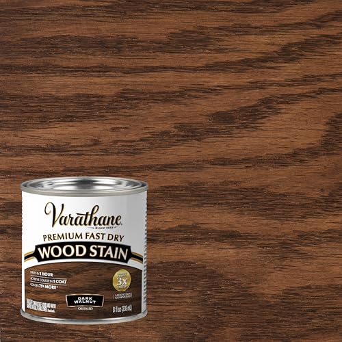 VARATHANE راست-أوليوم فاراتان 262025 صبغة خشب سريعة الجفاف، جوز داكن، (نصف لتر/236 مل) - Image 2