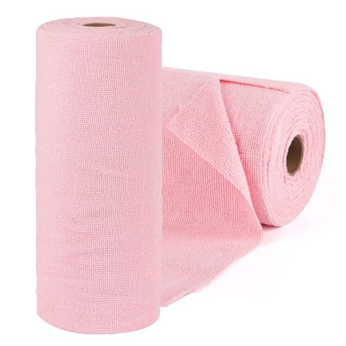 Niwlix Microfiber Cleaning Cloth Roll Kitchen Towel Roll Reusable Kitchen Towel Micro Fiber Cloth for Car Cleaning Clothes Kitchen Cloth for Cleaning-Pink | 20 Pack - Image 1