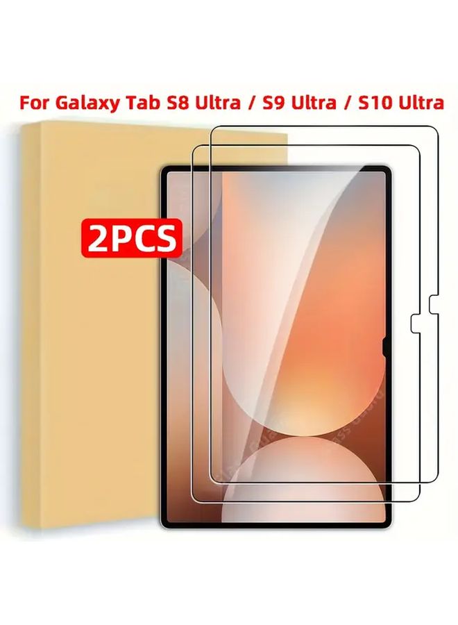 Galaxy Tab S9 Ultra S8 Ultra 2 Pack Tempered Glass Screen Protector HD Anti Fingerprint - Image 1