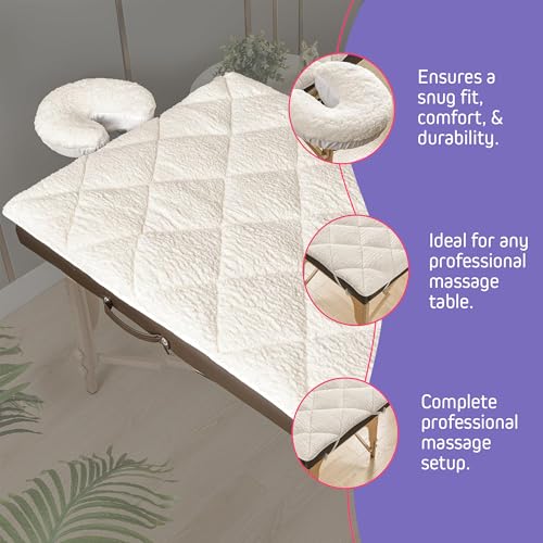 XOLLOZ Double-Sided Massage Table Pad, Plush Fleece and Microfiber Cover, Soft Massage Bed Topper and Spa Cover, Ideal Table Accessories, 76"x34", White - Image 5