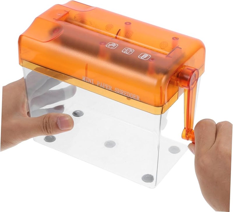 Portable Mini Manual Paper Shredder Handheld Document Cutter with Transparent Design - Image 4
