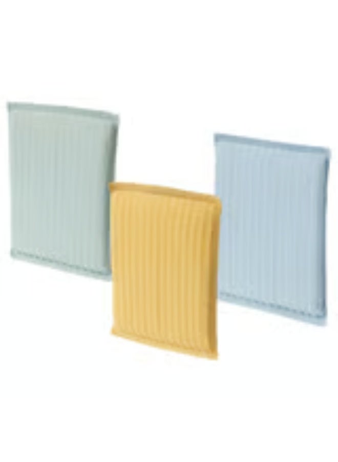 3-piece dishwashing pad set, green/blue/yellow multi-colored - Image 1
