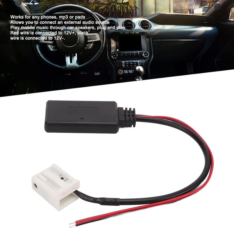 ويوبلز محول كابل AUX بتقنية بلوتوث، كابل بديل لراديو السيارة بلوتوث 5.0 ذو 12 سنًا لراديو السيارة من الفئة A W169 - Image 2