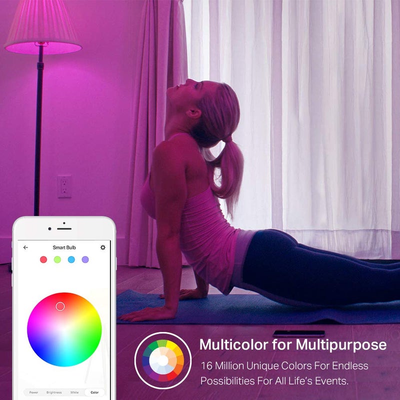 Kasa Smart Light Bulbs, Full Color Changing Dimmable Smart WiFi Bulbs Compatible with Alexa and Google Home, A19, 9W 800 Lumens,2.4Ghz only, No Hub Required, 4 Count (Pack of 1), Multicolor (KL125P4) - Image 5