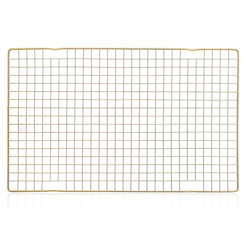 Coolbird 16 * 10 inch BBQ Grill Mesh Metal BBQ Barbecue Grill Grilling Mesh Wire Cooking Net Outdoor,Barbecue Grilled Grid (Gold) - Image 4