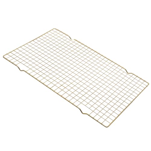 Coolbird 16 * 10 inch BBQ Grill Mesh Metal BBQ Barbecue Grill Grilling Mesh Wire Cooking Net Outdoor,Barbecue Grilled Grid (Gold) - Image 1