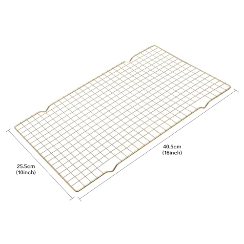 Coolbird 16 * 10 inch BBQ Grill Mesh Metal BBQ Barbecue Grill Grilling Mesh Wire Cooking Net Outdoor,Barbecue Grilled Grid (Gold) - Image 3