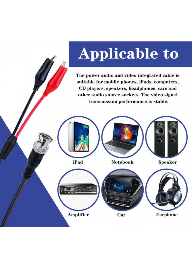 Glamorway عبوة من 2 كابل اختبار BNC Q9 إلى مشبك تمساح مزدوج لمجس oscilloscope - Image 1