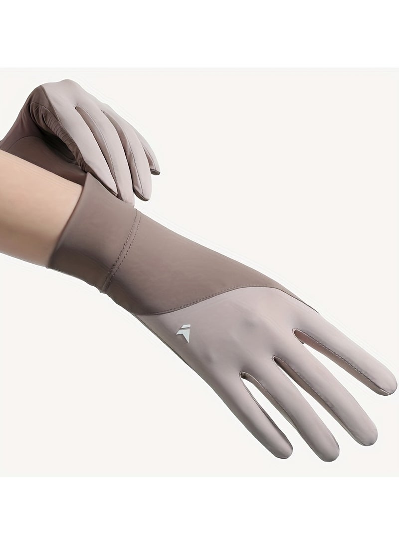 Generic Summer Athletic Gloves Women - Lightweight Finger Gloves for Driving, Running & Gym ( Gray)  - Image 2