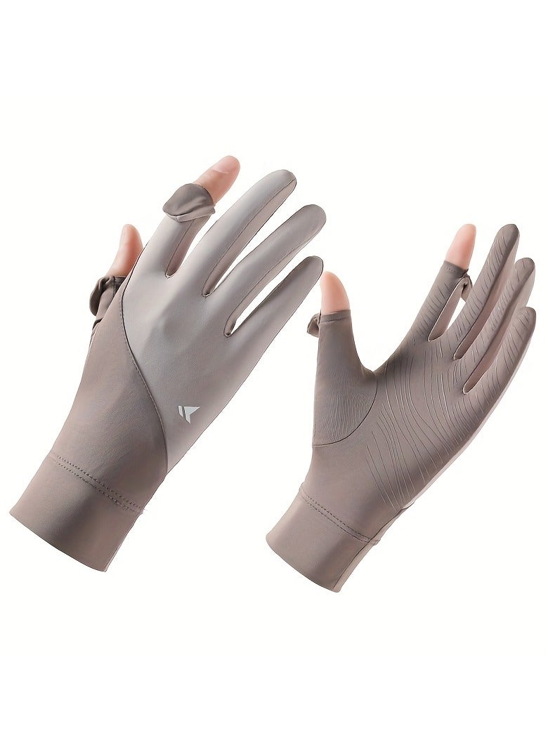Generic Summer Athletic Gloves Women - Lightweight Finger Gloves for Driving, Running & Gym ( Gray)  - Image 4