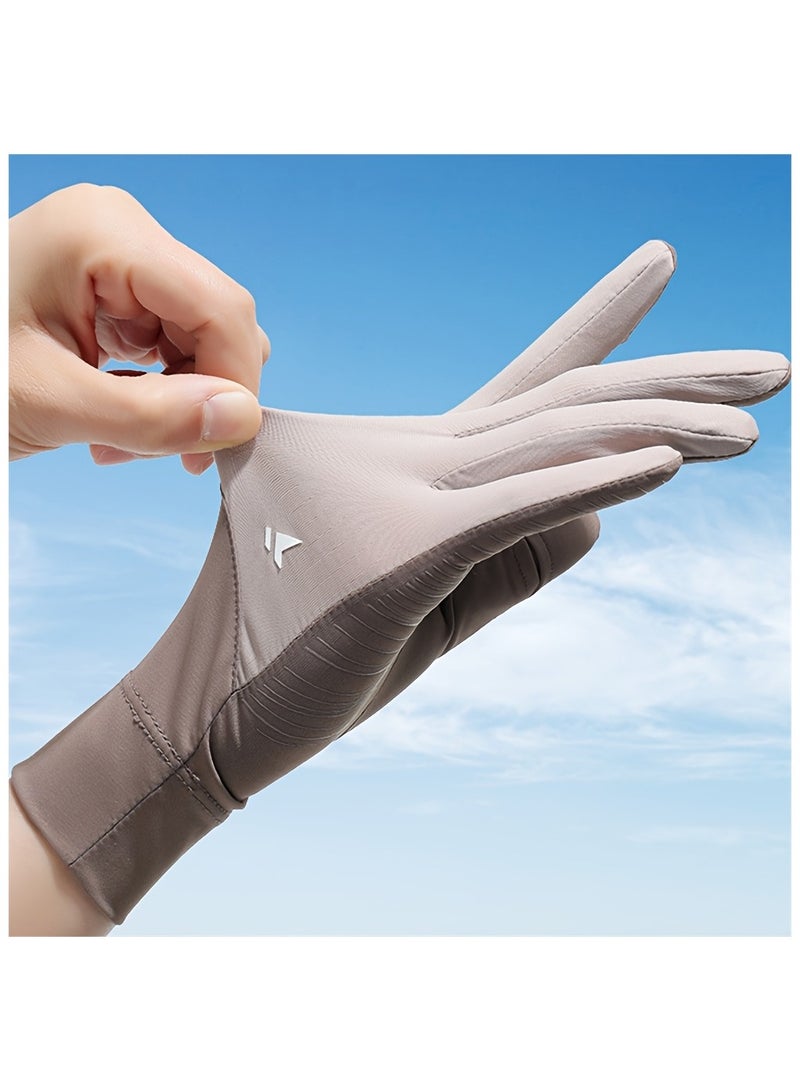 Generic Summer Athletic Gloves Women - Lightweight Finger Gloves for Driving, Running & Gym ( Gray)  - Image 3