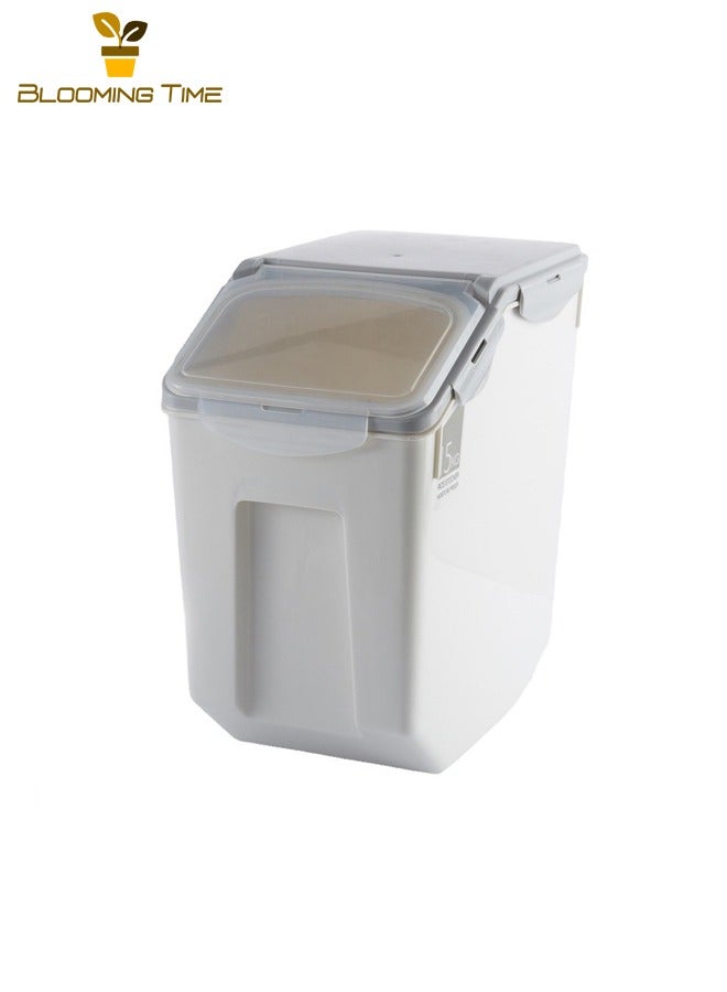 BLOOMING TIME Kitchen Household Rice Bucket 15kg, Plastic Rice Storage Box Sealed Rice Cylinder, Insect-proof and Moisture-proof Thickened Flour Bucket, Kitchen Plastic Thickened 15kg Rice Cylinder, Flour and Grain Storage Boxes - Image 2