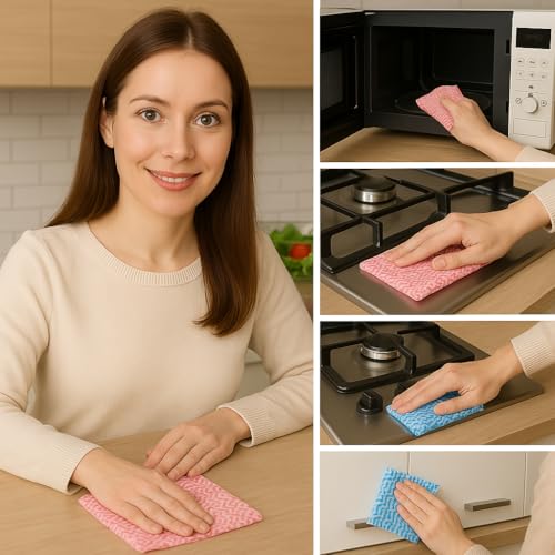 Nibbler Kitchen Roll Cleaning Wipes, 80 Pulls, Washable & Reusable, Quick Dry, Non-Woven Dish Towels (Pack of 2) - Image 4