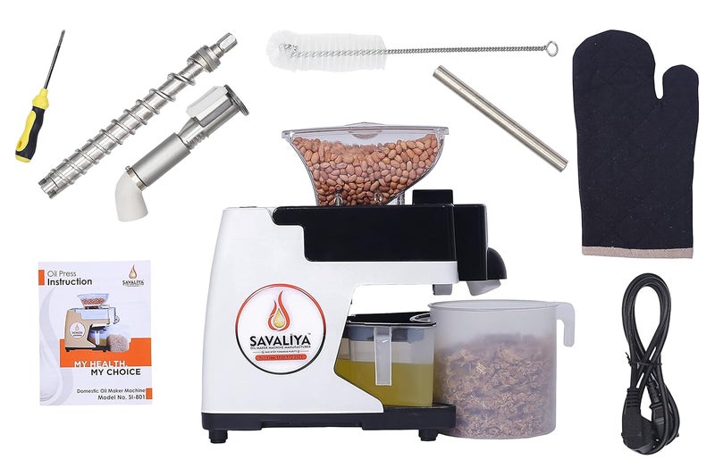 Savaliya Industries Savaliya Industries Si801 Automatic Cold Press Extractor MachinePure Fresh Healthy Oil MakerPress Machine For Home Use 400 Watts White Stainless Steel  - Image 2
