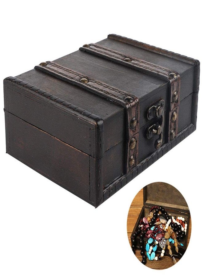 Naroote Stash Box, Gray Treasure Chest Keepsake and Jewelry Box Wooden Box, Keepsake Boxes for Bracelet Earrings Necklace Jewelry (6273-01-do old gray) - Image 5
