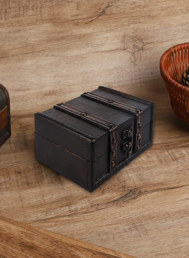 Naroote Stash Box, Gray Treasure Chest Keepsake and Jewelry Box Wooden Box, Keepsake Boxes for Bracelet Earrings Necklace Jewelry (6273-01-do old gray) - Image 3