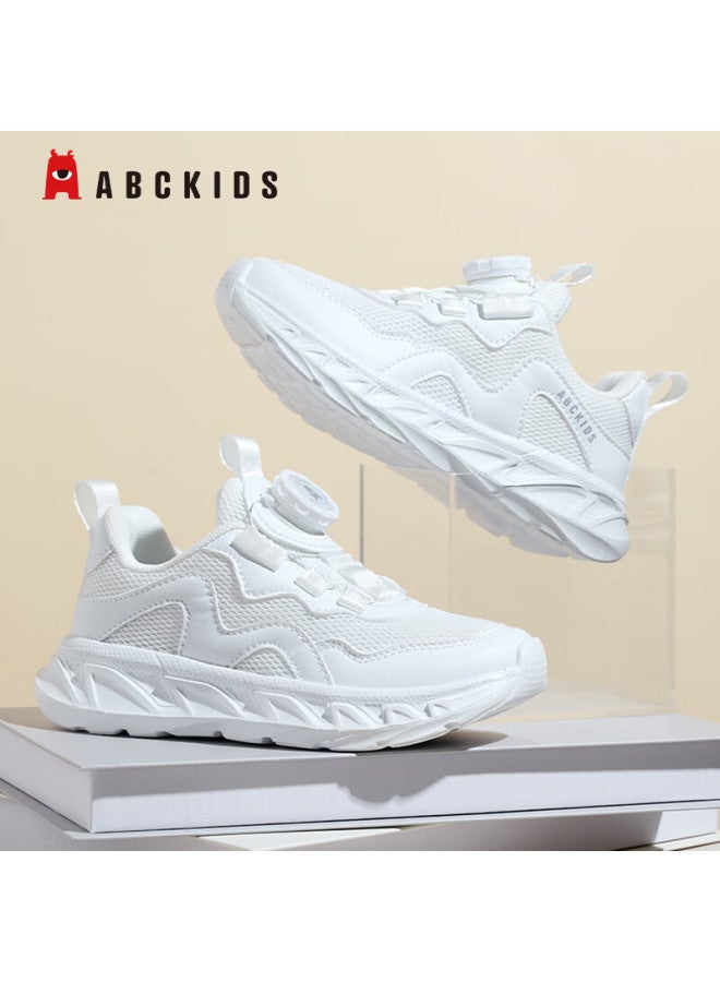 Abc Kids Children's Sports Shoes Boys And Girls Outdoor Spring And Autumn White Breathable Running Shoes Size 30 - Image 1
