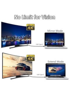 بيوينتي Type C to HDMI HDTV Adapter Cable 1.8 Meter Supports Up to 4K 30Hz Type C to HDMI Converter Cable Type C Male to HDMI Male Adapter Cable  - Image 3