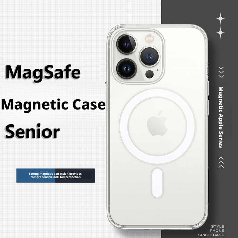 Magnetic Transparent Phone Case for iPhone 17/16/15 Series, Shockproof Protective Cover - Image 1