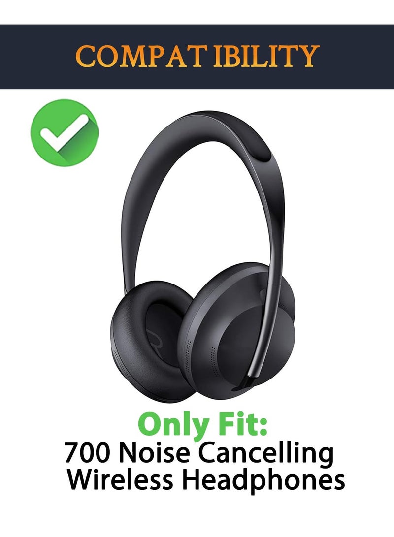 Replacement Ear Pads for Bose 700 Noise Cancelling Headphones (NC700) Softer PU Leather, Luxurious Memory Foam, Added Thickness, Extra Durable Ear Cushions (Black)  - Image 2