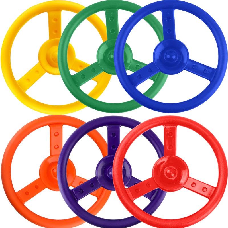 Restroma 6 Pack Plastic Swingset Ship Wheel Playground Steering Wheel Steering Wheel Toys for Kids Boys Girls Playhouse Treehouse Playground - Image 3