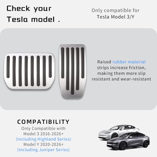 CYBERBEANS Gas Pedal Brake Pedal Foot Pedal Cover for Tesla Model 3/Y Performance Compatible with Model Y Juniper and Model 3 Highland - Image 2