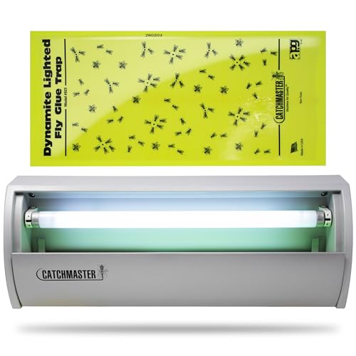 Catchmaster Pro Series Flying Insect Light Trap, Electric UV Light Fly Trap, Silent Adhesive Glue Board, Mosquito Gnat Killer Indoor, UV Lamp Bug Catcher, Pest Control for Home & Garage - Image 1