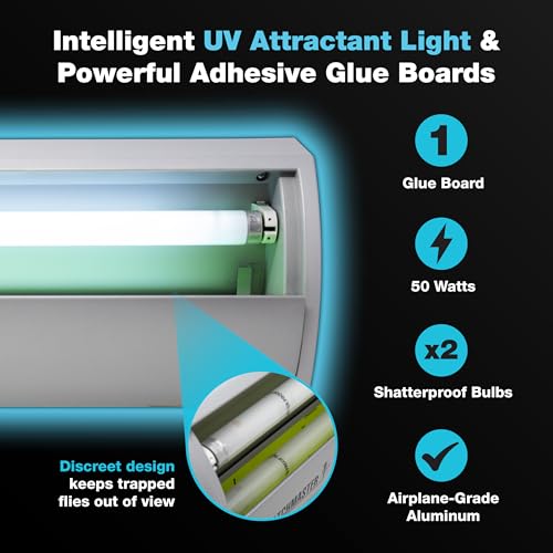Catchmaster Pro Series Flying Insect Light Trap, Electric UV Light Fly Trap, Silent Adhesive Glue Board, Mosquito Gnat Killer Indoor, UV Lamp Bug Catcher, Pest Control for Home & Garage - Image 2