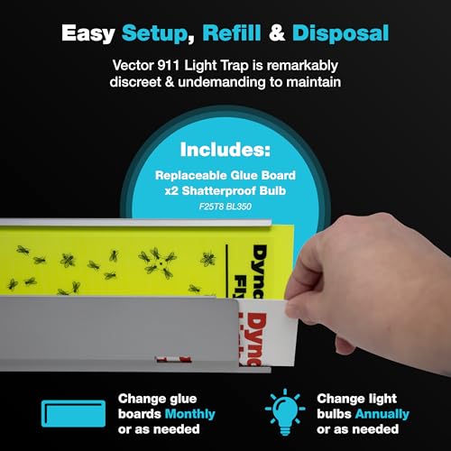 Catchmaster Pro Series Flying Insect Light Trap, Electric UV Light Fly Trap, Silent Adhesive Glue Board, Mosquito Gnat Killer Indoor, UV Lamp Bug Catcher, Pest Control for Home & Garage - Image 5