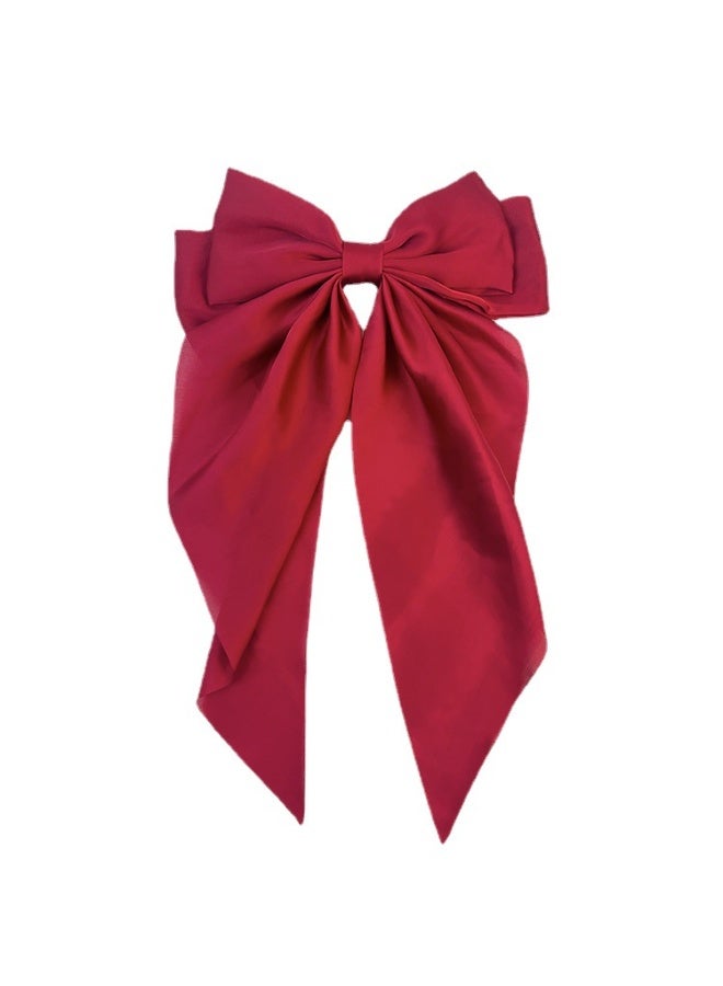 Sky Shine 6 Pcs Multicolor Big Bow Hair Clips for Women & Girls – Satin Silky Long Tail Bow Barrettes, French Hair Clips & Metal Hair Clamps, Elegant Bowknot Hair Accessories for Weddings, Birthdays, Parties, School & Daily Hairstyles - Image 4