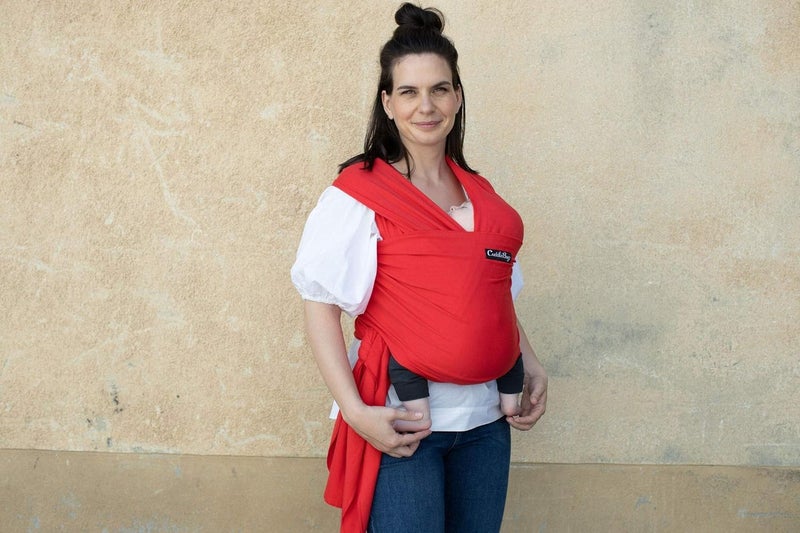 Cuddle Bug Cuddlebug Baby Wrap - Hands-Free Baby Carrier Wrap - Soft & Stretchy Baby Wraps Carrier - Carrier Newborn to Toddler 7-35 lbs - One-Size-Fits-All Holder - Hip-Healthy (Red) - Image 5