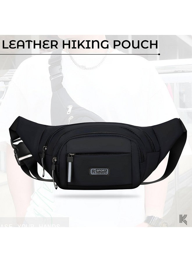 Kraptick Premium Unisex Waist Bag for Men and Women - Stylish Fanny Pack, Hip Bag, Outdoor Waist Bag (Black) - Image 2