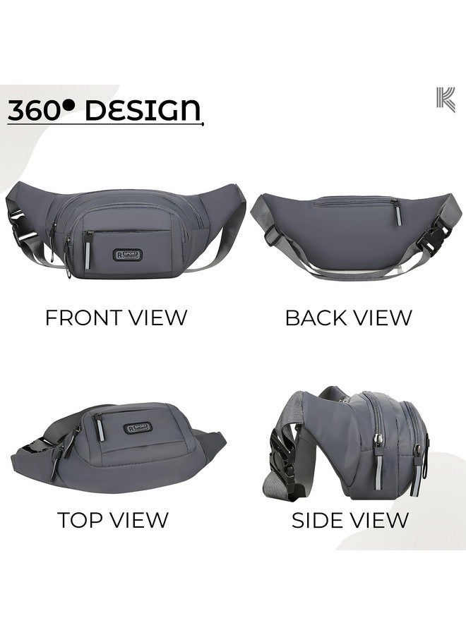 Kraptick Premium Unisex Waist Bag for Men and Women - Stylish Fanny Pack, Hip Bag, Outdoor Waist Bag (Black) - Image 4