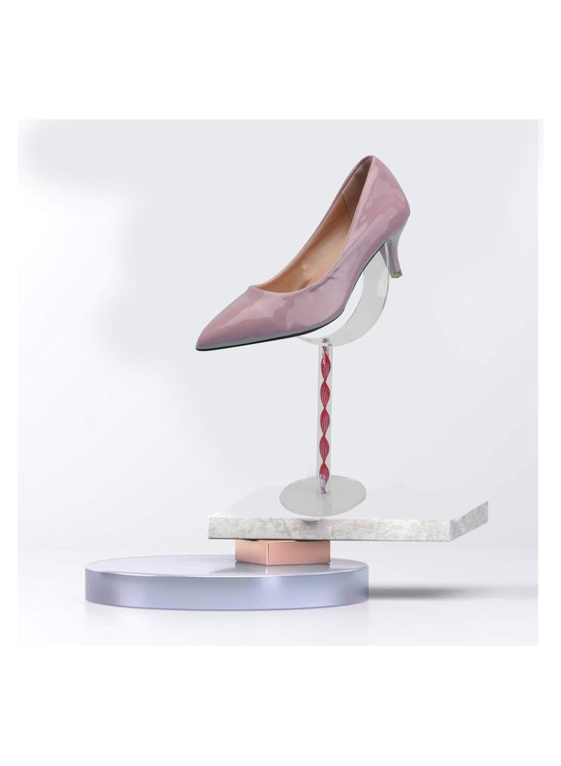 Captaintech Moon Shaped Display Stand, Clear Display Stand, Jewelry Display Stand, Adjustable Acrylic Sandals Shoe Display Stand, Clear Shoe Rack, Storage Shoe Organizer Holder Organization Space Saver - Image 3
