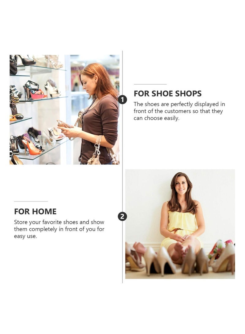 Captaintech Moon Shaped Display Stand, Clear Display Stand, Jewelry Display Stand, Adjustable Acrylic Sandals Shoe Display Stand, Clear Shoe Rack, Storage Shoe Organizer Holder Organization Space Saver - Image 5