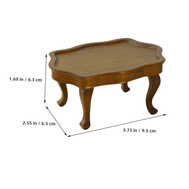 Miniature Coffee Table Dollhouse Decor Realistic Design Kitchen Living Room Furniture Accessory - Image 3