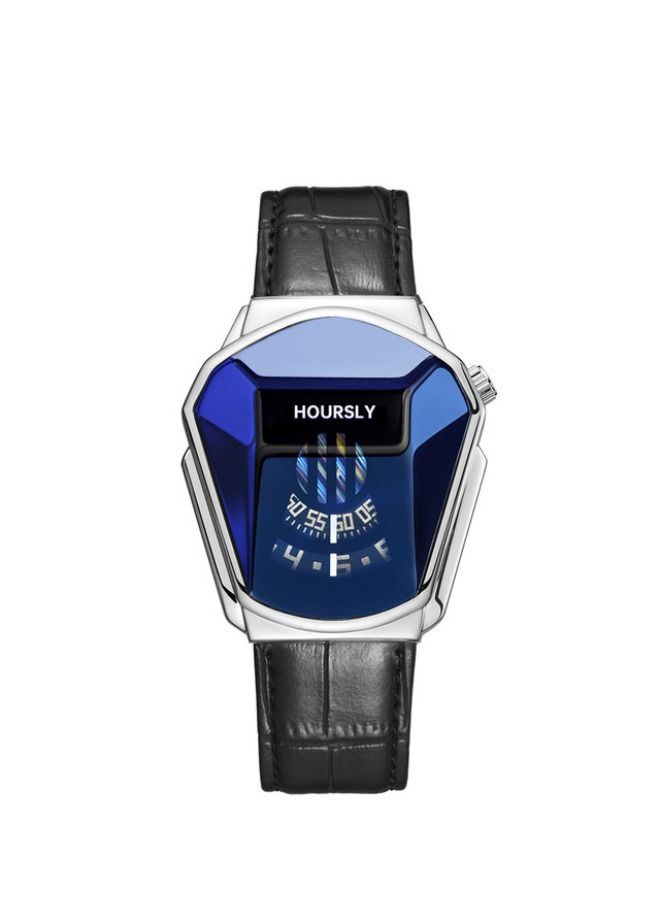 هاورسلي ساعة يد رجالية فاخرة HOURSLY Trend Cool ساعة يد جلدية موضة كوارتز للرجال - Image 1