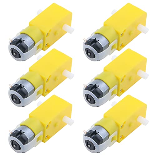Antrader Gear Motor Dual Shaft 3-6V TT Motor for Smart Car Robot Pack of 6 (I Shape) - Image 1