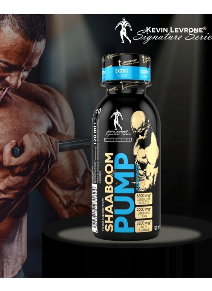 KEVIN LEVRONE - Kevin Levrone Shaaboom Pump Juice Shot 120 ml Exotic Flavor - Image 1