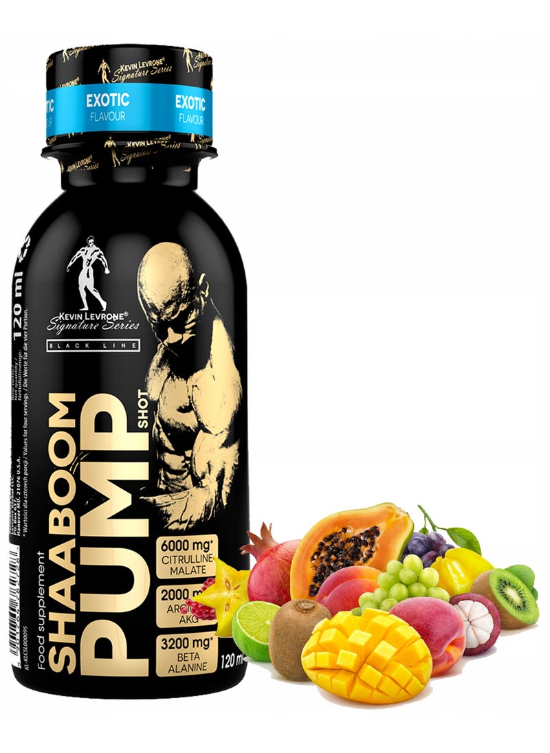 KEVIN LEVRONE - Kevin Levrone Shaaboom Pump Juice Shot 120 ml Exotic Flavor - Image 1