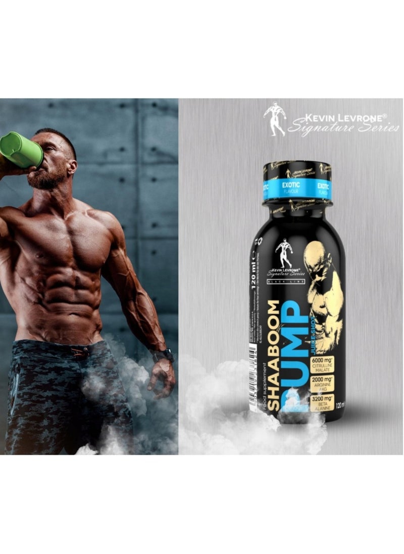 KEVIN LEVRONE - Kevin Levrone Shaaboom Pump Juice Shot 120 ml Exotic Flavor - Image 1