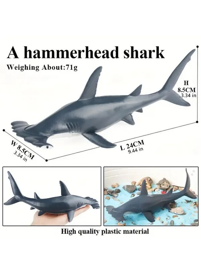 Shark Whale Dolphin Humpback Killer Whale Hammerhead Marine Animal Model Toy Set - Image 4