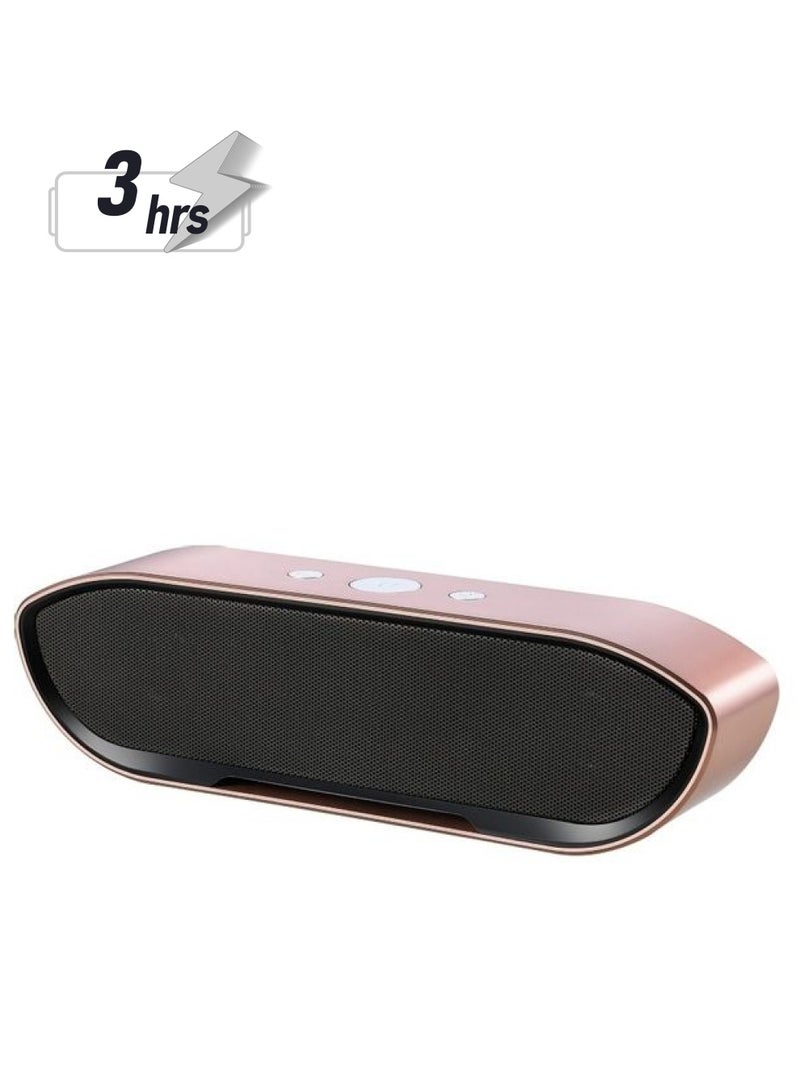 Loquat Portable Rechargeable Wireless Bluetooth Speaker Subwoofer Stereo Loudspeaker Rose Gold - Image 1