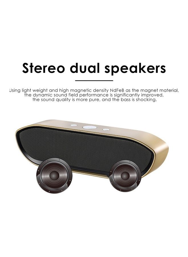 Loquat Portable Rechargeable Wireless Bluetooth Speaker Subwoofer Stereo Loudspeaker Rose Gold - Image 3