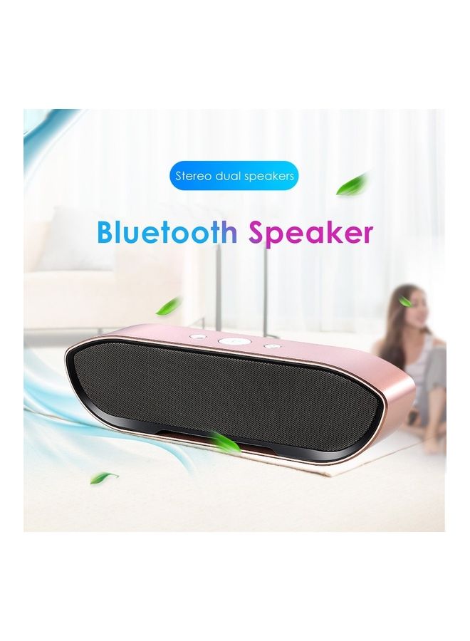 Loquat Portable Rechargeable Wireless Bluetooth Speaker Subwoofer Stereo Loudspeaker Rose Gold - Image 2