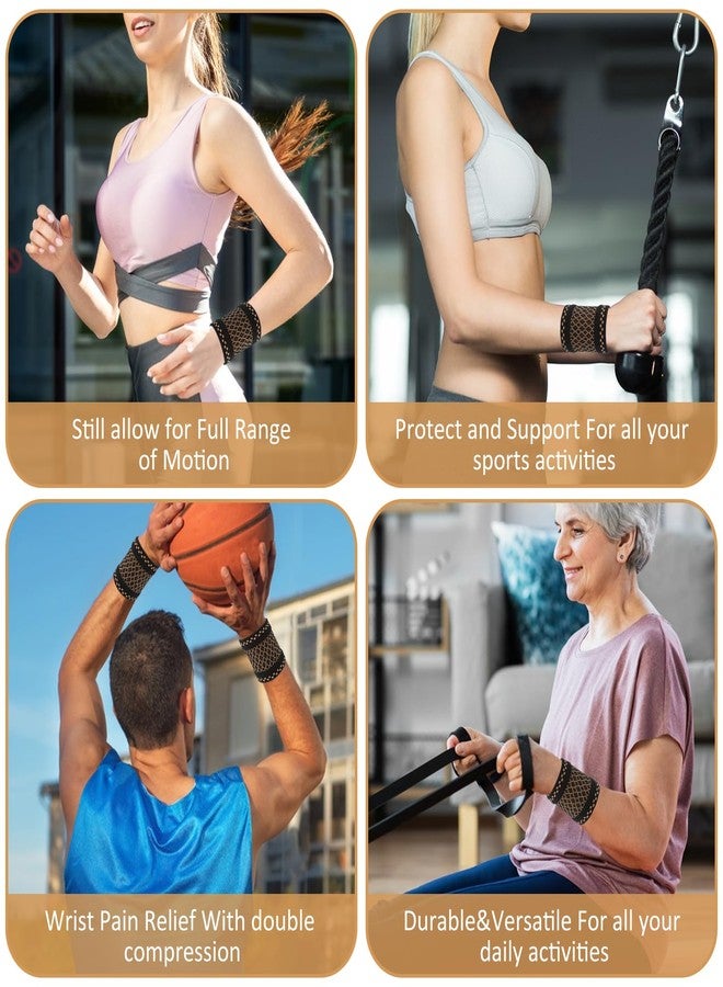 WY LIGHTING LEVEL Copper Wrist Compression Sleeve, Compression Wrist Brace Wrist Support Wrap Improved Circulation Pain Relie Recovery, Elastic Wrist Band for Arthritis, Workout, Carpal Tunnel, Wrist Support for Women - Image 4