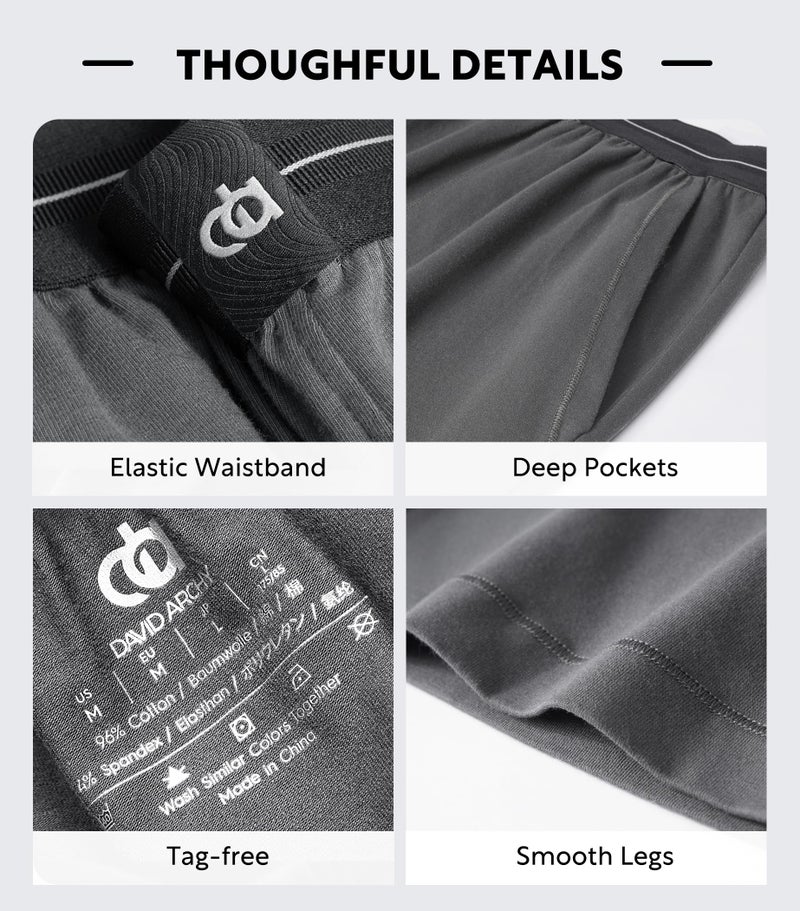 DAVID ARCHY Men's Pajama Pants Cotton Comfy Sleep Bottoms, Lightweight Lounge Pants with Pockets Soft Sleepwear PJs, 2 Pack - Image 5