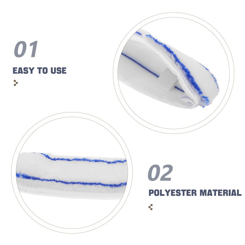 Extendable Glass Cleaning Brush Set with Squeegee 3 Pcs Blue Bristle Heads - Image 4