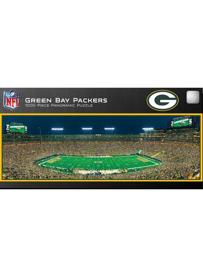 MasterPieces 1000 قطعة لغز رياضي NFL غرين باي باكرز عرض مركزي بانورامي 13"X39" - Image 1